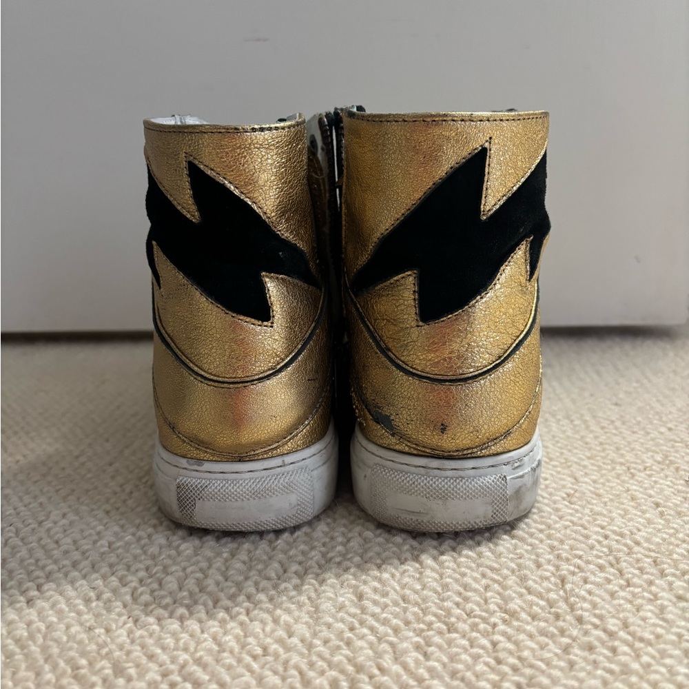 Zadig & Voltaire Gold and Black High-Top Sneakers